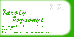 karoly pozsonyi business card
